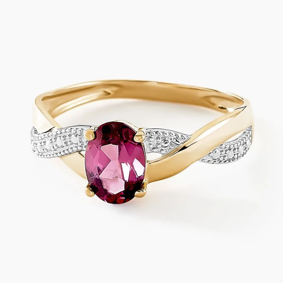 Bague Candice Or Jaune Rhodolite