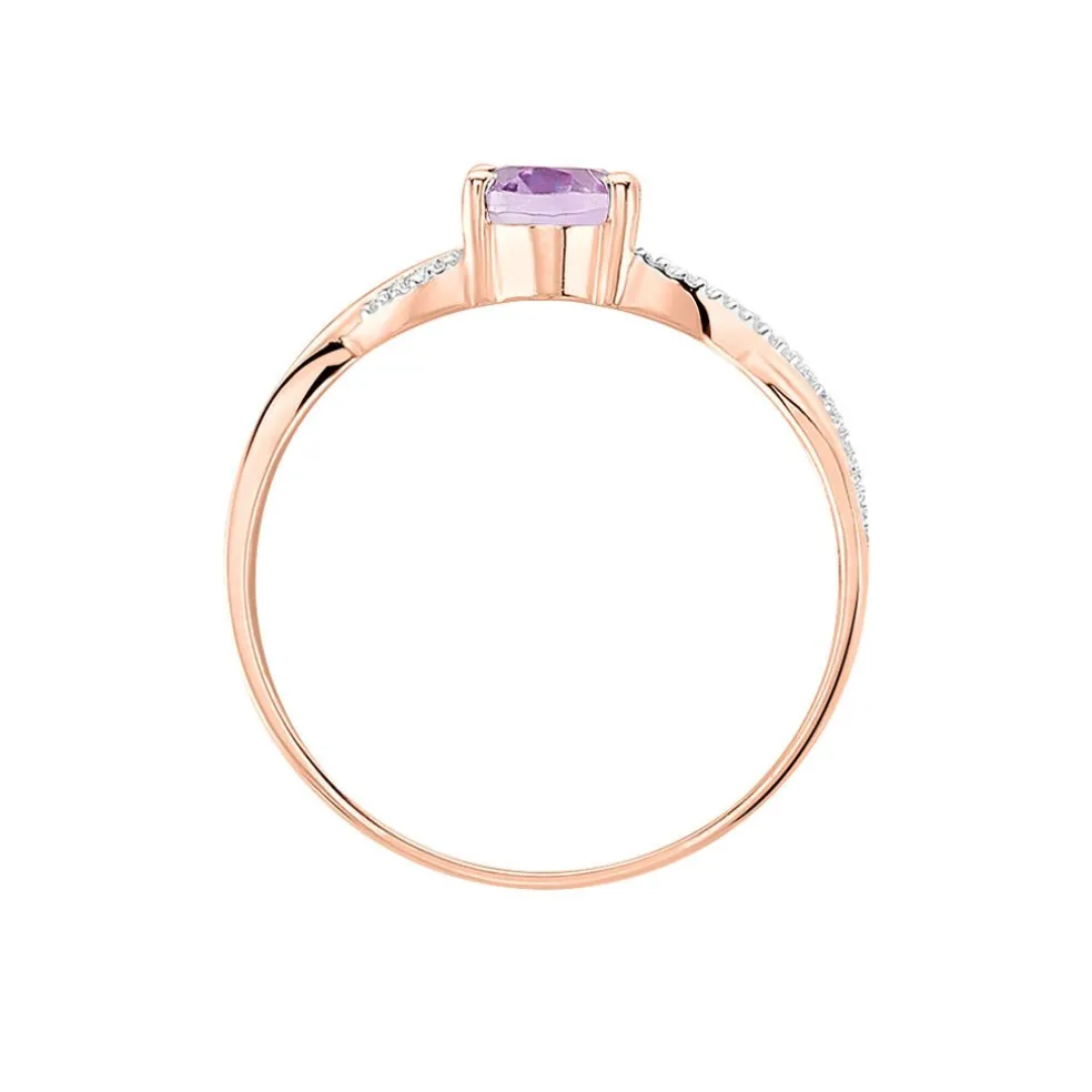 Bague Candice Or Rose Amethyste