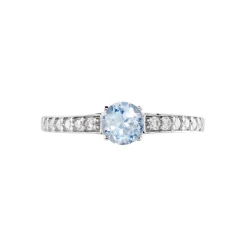 Bague Carrol Or Blanc Topaze Oxyde De Zirconium