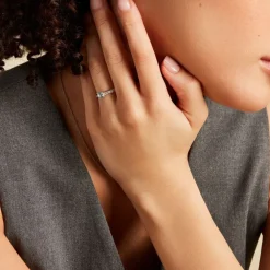 Bague Carrol Or Blanc Topaze Oxyde De Zirconium