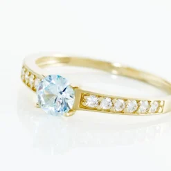 Bague Carrol Or Jaune Topaze Oxyde De Zirconium