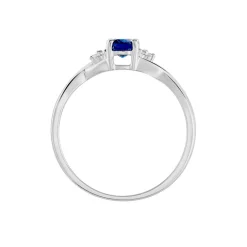 Bague Cassie Or Blanc Saphir Et Diamant