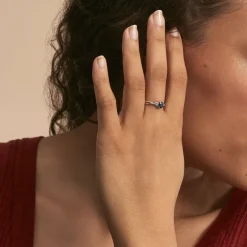 Bague Cassie Or Blanc Saphir Et Diamant