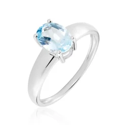 Bague Cassius Or Blanc Topaze Bleu Sky