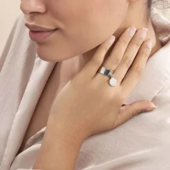 Bague Cecil Argent Blanc