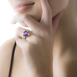 Bague Cecile Or Blanc Topaze Et Diamant