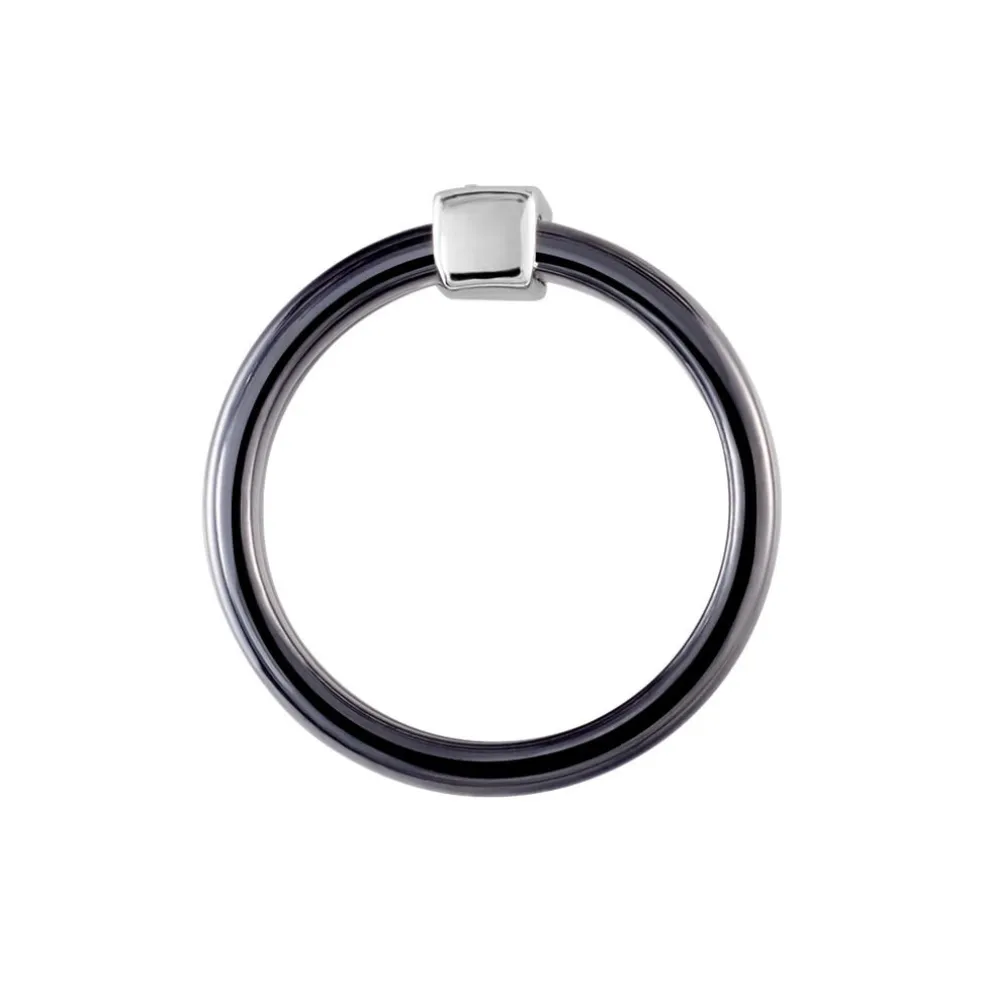 Bague Ceramik Design Argent Blanc Céramique Et Oxyde De Zirconium