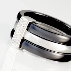 Bague Ceramik Design Argent Blanc Céramique Et Oxyde De Zirconium