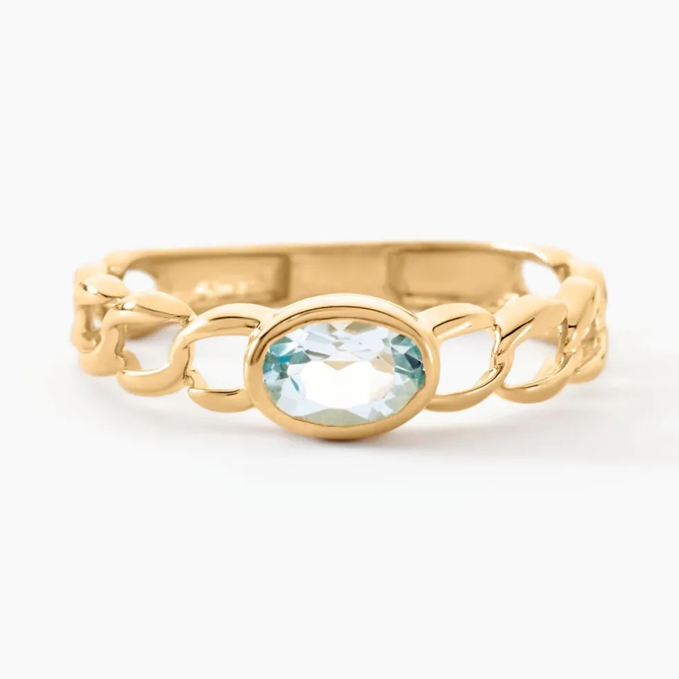 Bague Chain Or Jaune Topaze