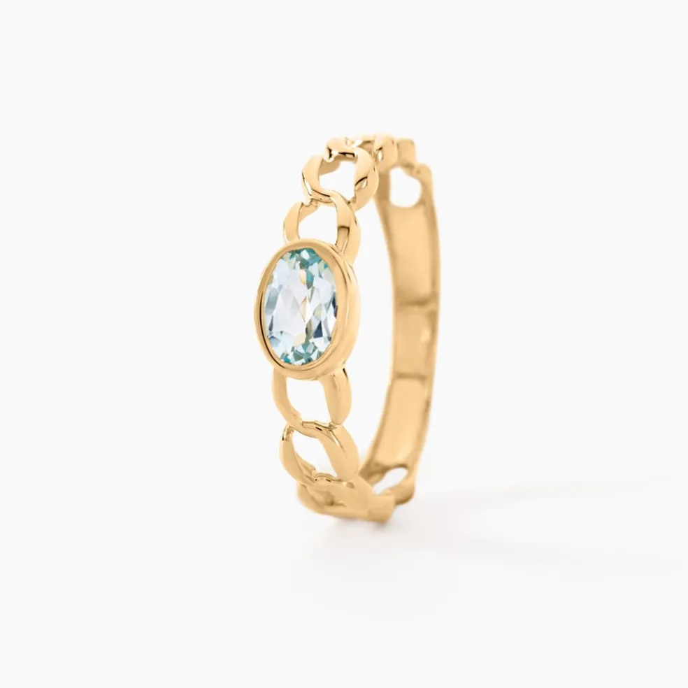 Bague Chain Or Jaune Topaze