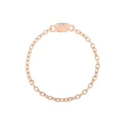 Bague Chaine Rio Selaron Argent Rose Oxyde De Zirconium