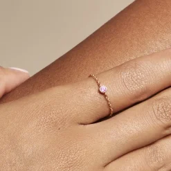 Bague Chaine Rio Selaron Argent Rose Oxyde De Zirconium