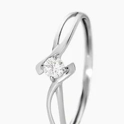 Bague Chamirame Or Blanc Oxyde De Zirconium