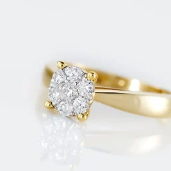 Bague Charlène Or Jaune Diamant Synthetique