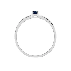 Bague Charmante Or Blanc Saphir Et Diamant