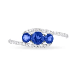 Bague Chloe Or Blanc Saphir Et Diamant