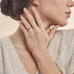 Bague Chloe Or Jaune Amethyste Et Oxyde De Zirconium