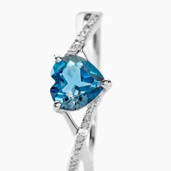 Bague Clothilde Or Blanc Topaze Et Oxyde De Zirconium