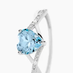 Bague Clothilde Or Blanc Topaze Et Oxyde De Zirconium