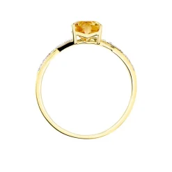 Bague Clothilde Or Jaune Citrine Et Oxyde