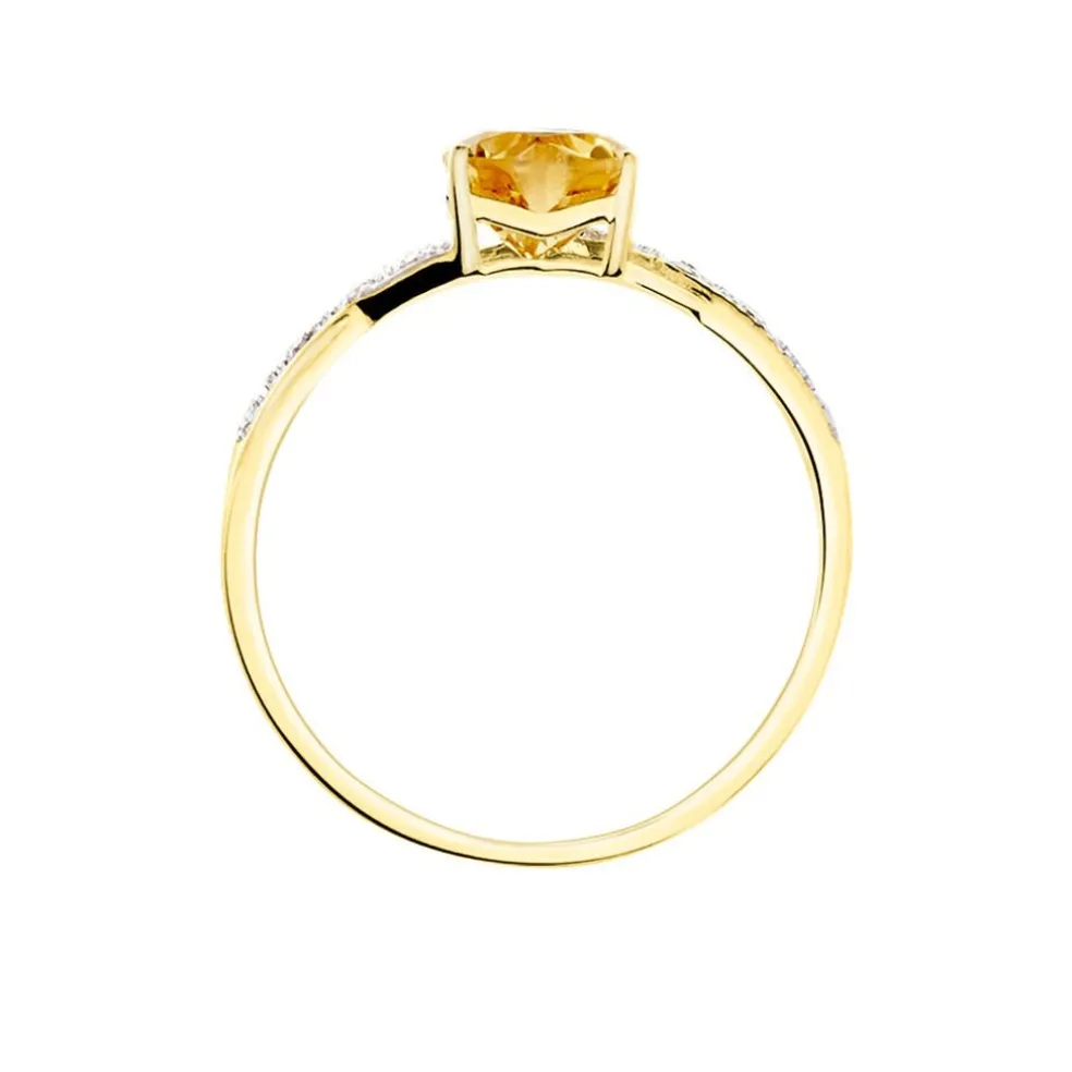 Bague Clothilde Or Jaune Citrine Et Oxyde