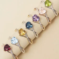 Bague Clothilde Or Jaune Amethyste Et Oxyde De Zirconium