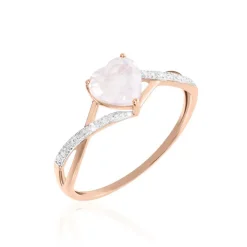 Bague Clothilde Or Rose Quartz Et Oxyde