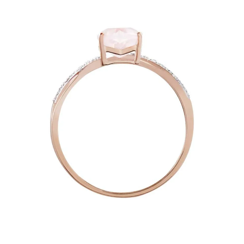 Bague Clothilde Or Rose Quartz Et Oxyde