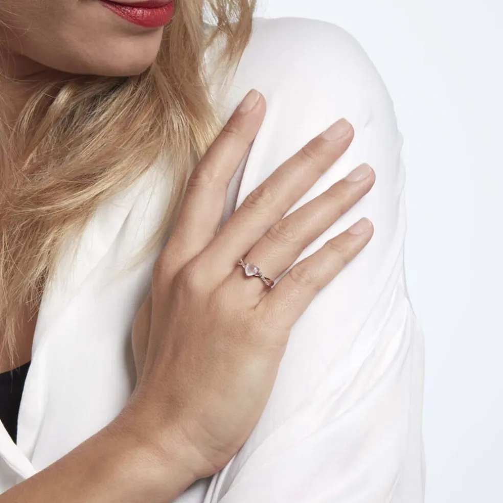 Bague Clothilde Or Rose Quartz Et Oxyde
