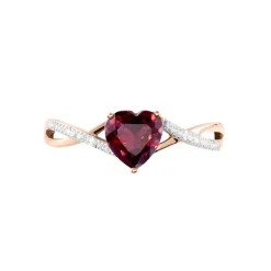 Bague Clothilde Or Rose Rhodolite Et Oxyde