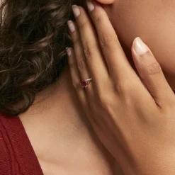 Bague Clothilde Or Rose Rhodolite Et Oxyde
