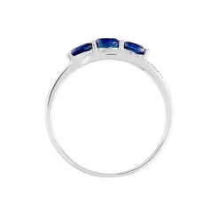 Bague Comete Or Blanc Saphir Et Diamant