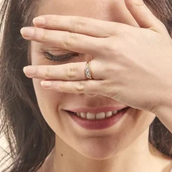 Bague Comete Or Jaune Oxyde De Zirconium