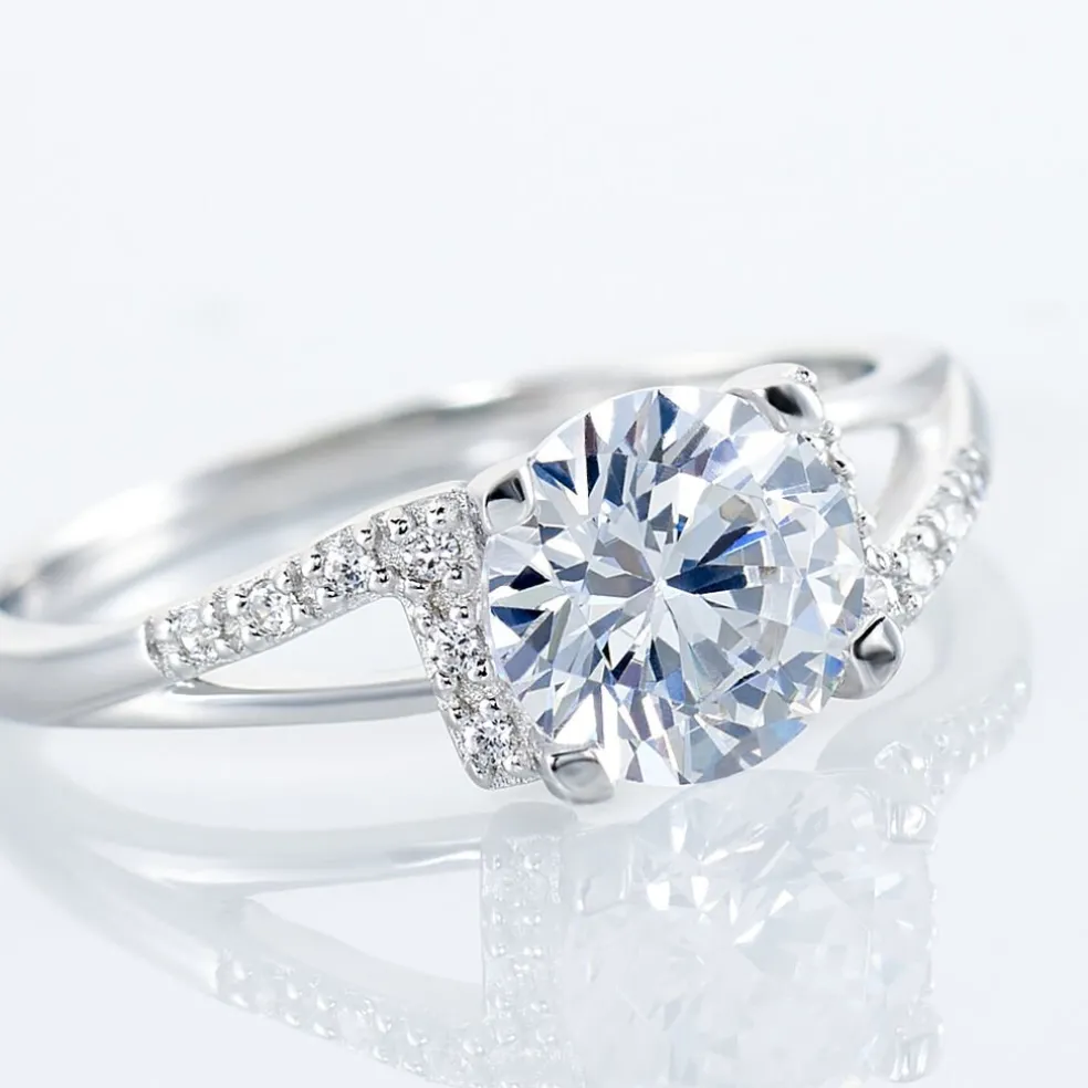 Bague Conception Argent Blanc Oxyde De Zirconium