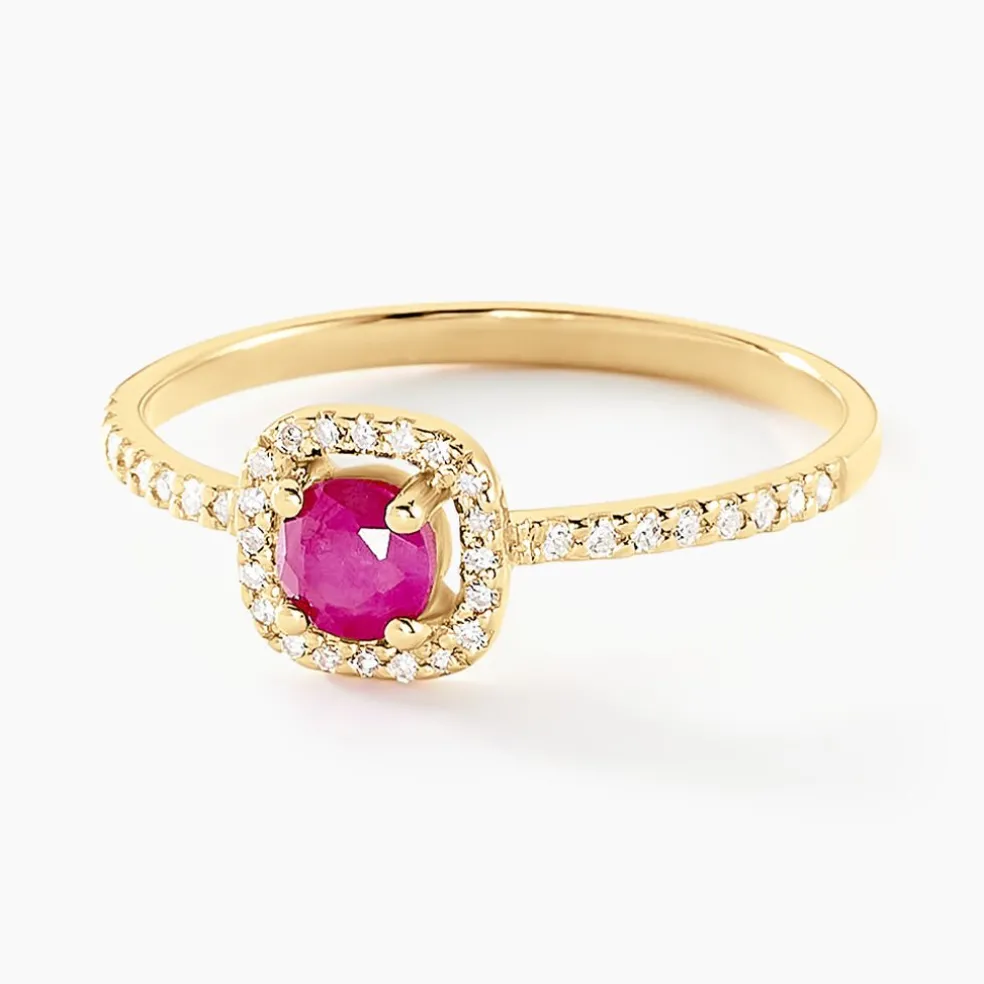 Bague Cosimo Or Jaune Rubis Diamant