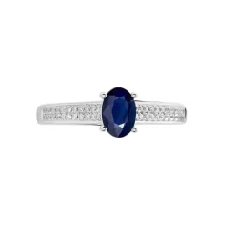 Bague Crista Or Blanc Saphir Et Diamant