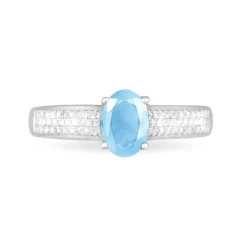 Bague Crista Or Blanc Topaze Et Diamant