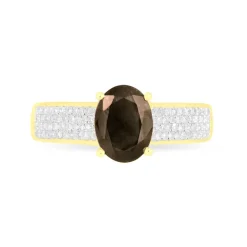 Bague Crista Or Jaune Quartz Et Diamant