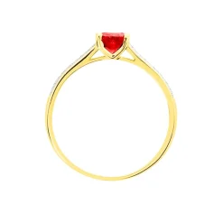Bague Crista Or Jaune Rubis Et Diamant