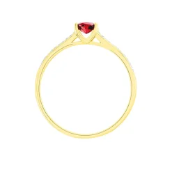 Bague Crista Or Jaune Rubis Et Diamant