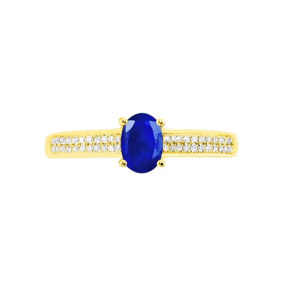Bague Crista Or Jaune Saphir Et Diamant