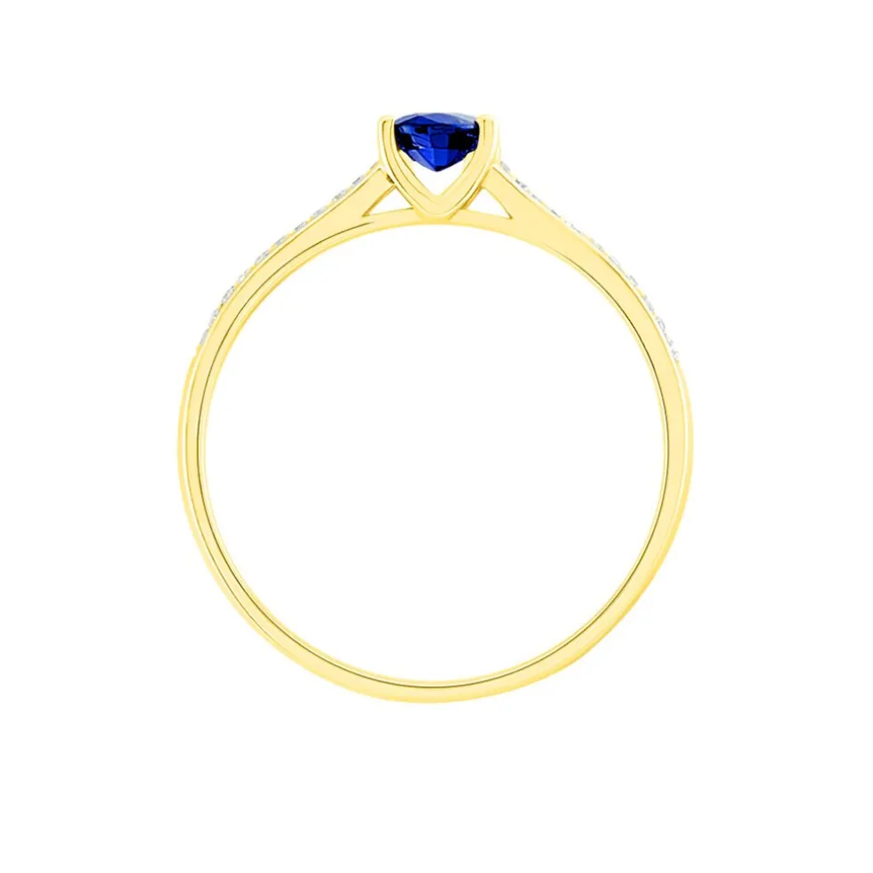 Bague Crista Or Jaune Saphir Et Diamant
