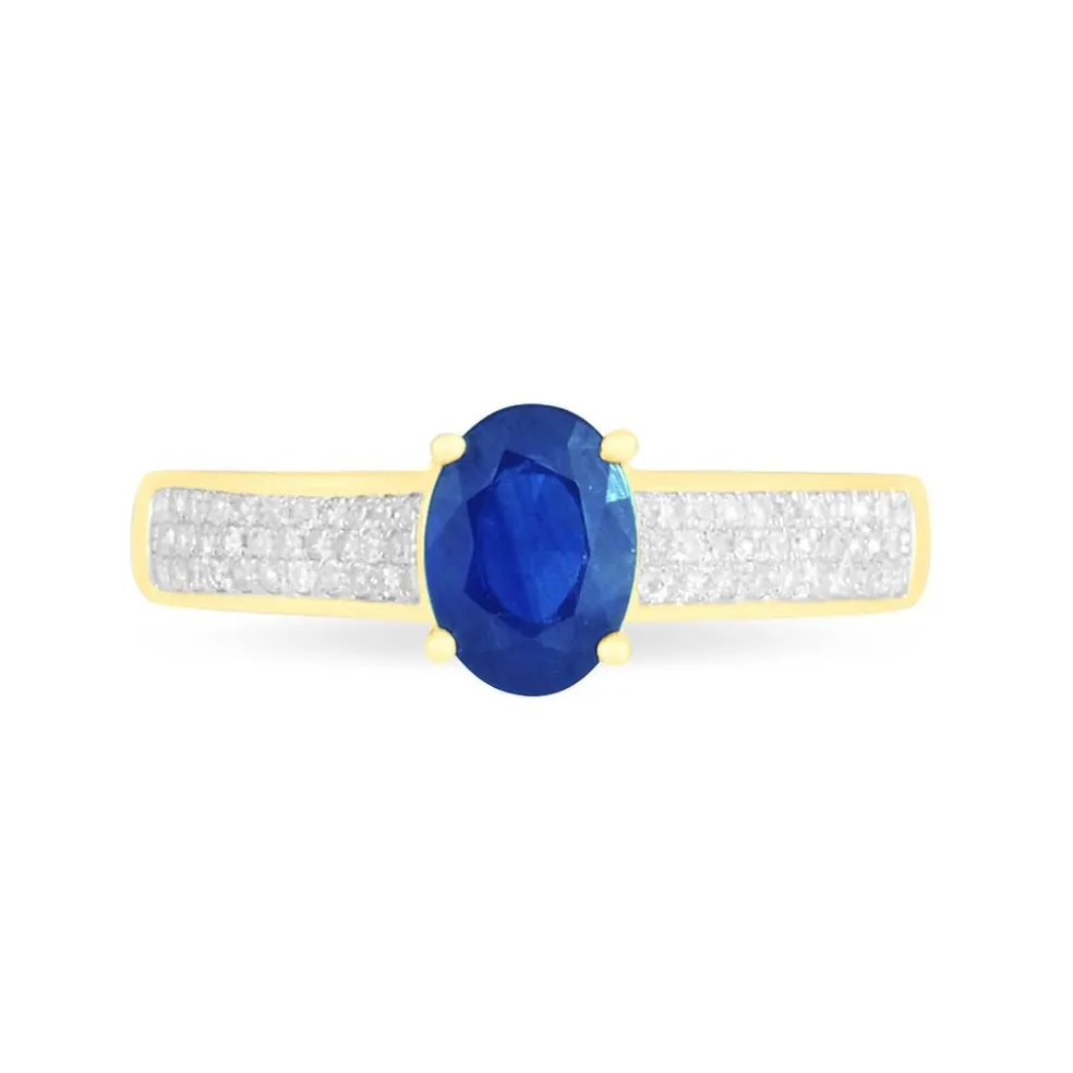 Bague Crista Or Jaune Saphir Et Diamant