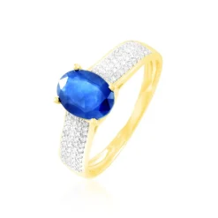 Bague Crista Or Jaune Saphir Et Diamant