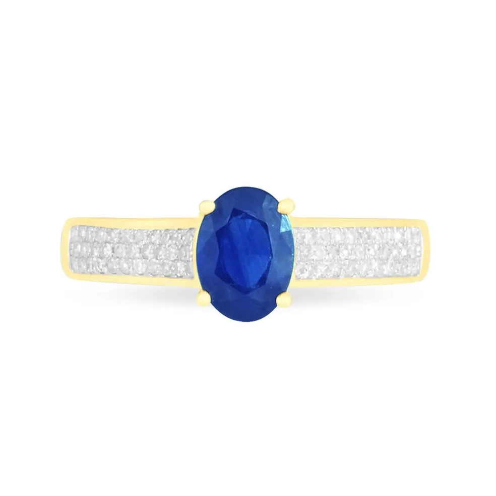 Bague Crista Or Jaune Saphir Et Diamant