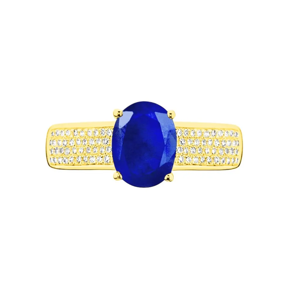 Bague Crista Or Jaune Saphir Et Diamant