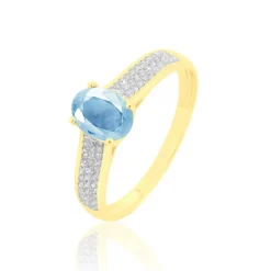 Bague Crista Or Jaune Topaze Et Diamant