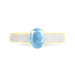 Bague Crista Or Jaune Topaze Et Diamant