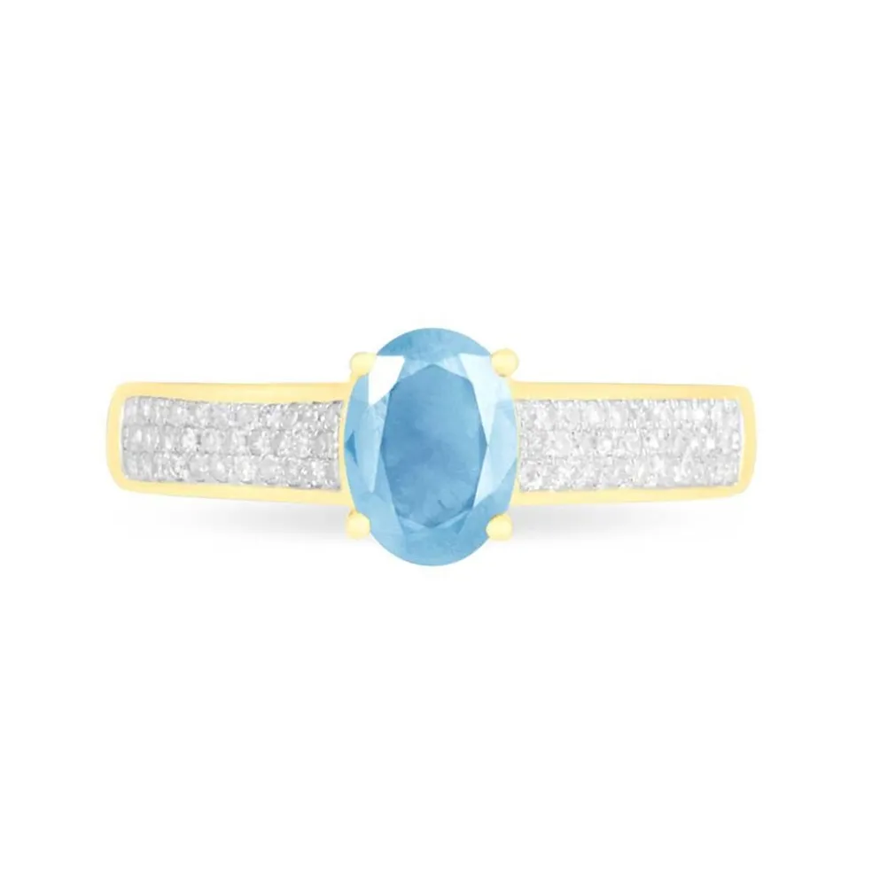 Bague Crista Or Jaune Topaze Et Diamant