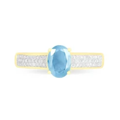 Bague Crista Or Jaune Topaze Et Diamant